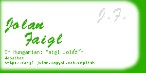 jolan faigl business card